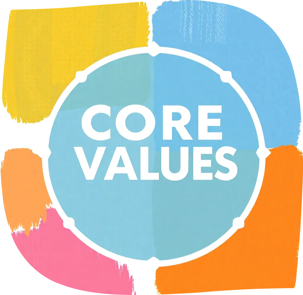 Illustration representing our core values and guiding principles